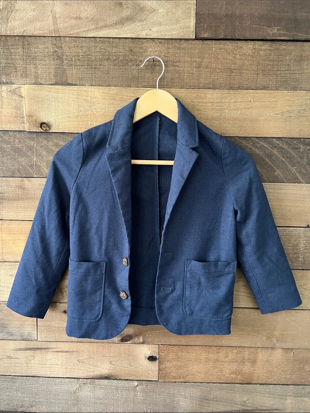 Old Navy Boys Twill Blazer Jacket in Navy Blue Size Small (6-7)